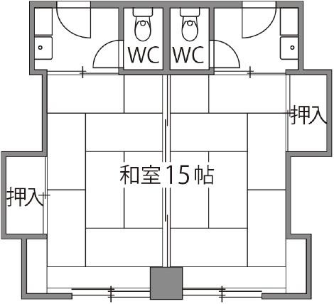 和室15帖/山眺望 間取り図